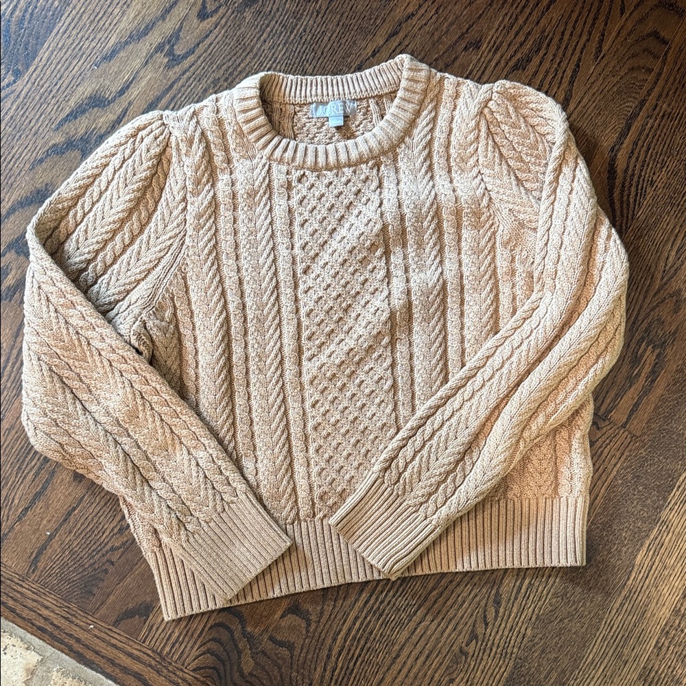J. Crew Cable Knit Sweater in Cream